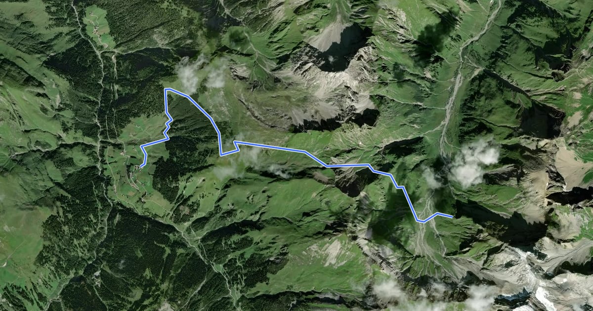 Маршрут Wanderweg 637 на спутниковом снимке