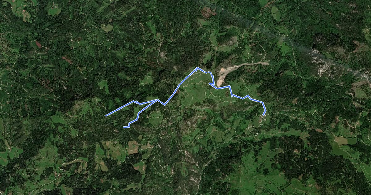 Маршрут Wanderweg 641 на спутниковом снимке