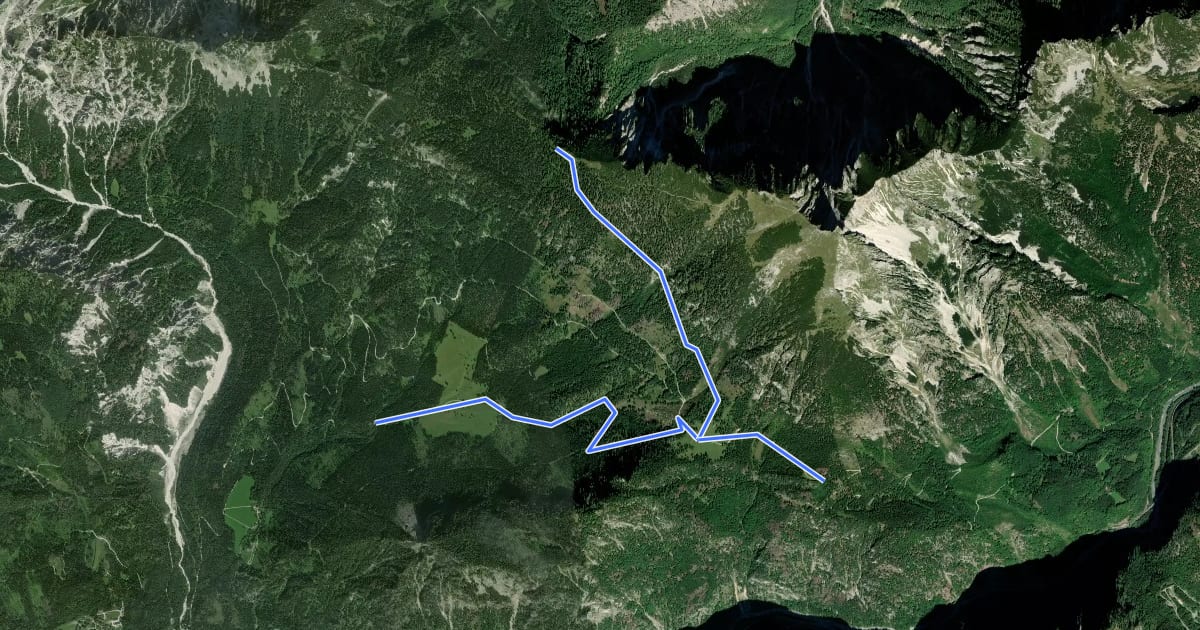 Маршрут Wanderweg 642 на спутниковом снимке