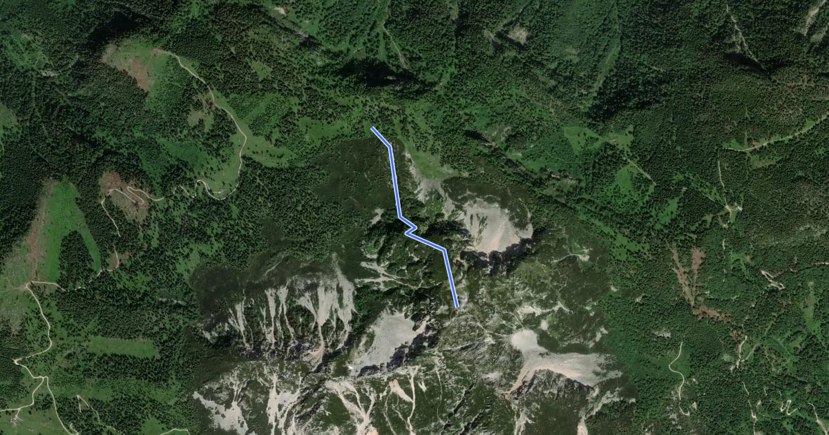 Маршрут Wanderweg 643 на спутниковом снимке