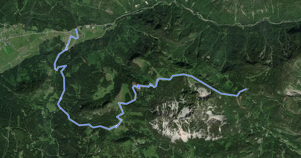 Маршрут Wanderweg 645 на спутниковом снимке