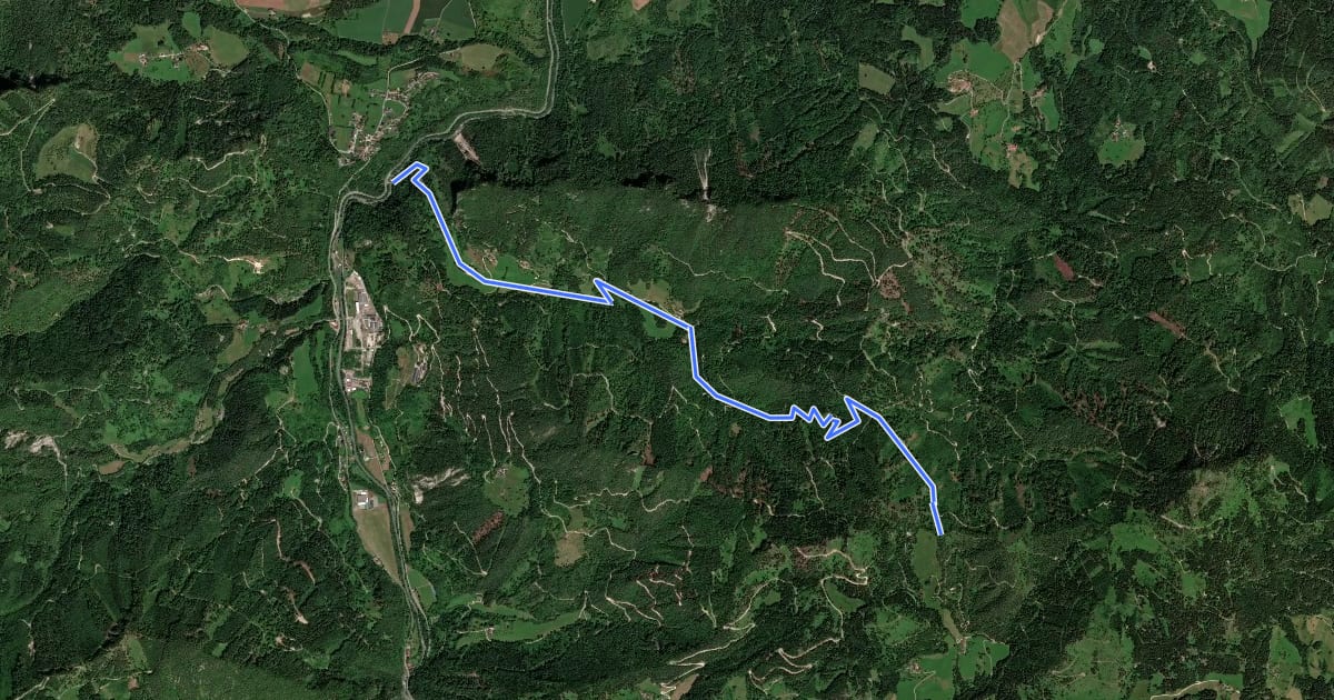 Маршрут Wanderweg 645 на спутниковом снимке