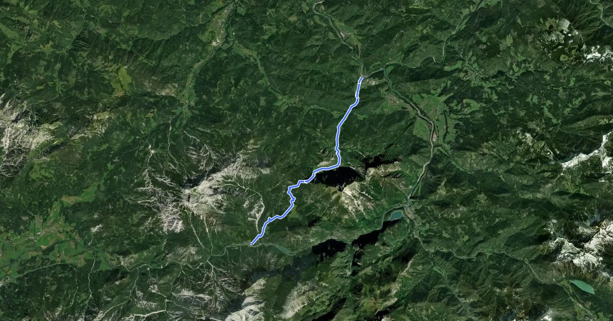Маршрут Wanderweg 646 на спутниковом снимке