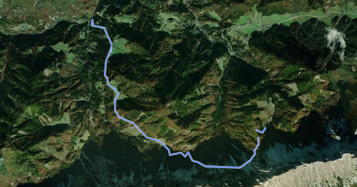 Маршрут Wanderweg 647 на спутниковом снимке