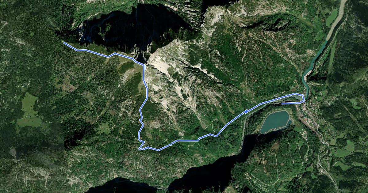 Маршрут Wanderweg 648 на спутниковом снимке