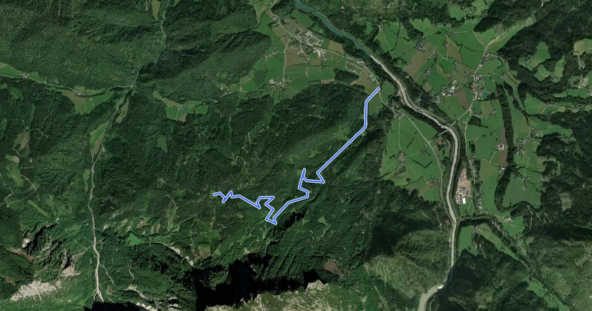 Маршрут Wanderweg 649 на спутниковом снимке