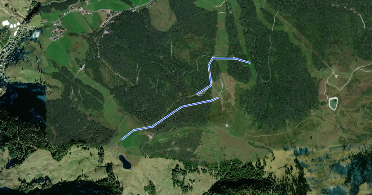 Маршрут Wanderweg 64b на спутниковом снимке