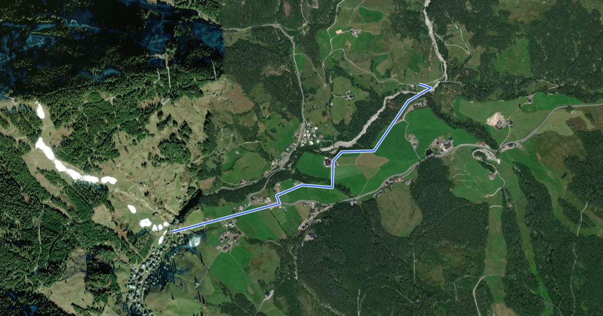 Маршрут Wanderweg 65 на спутниковом снимке