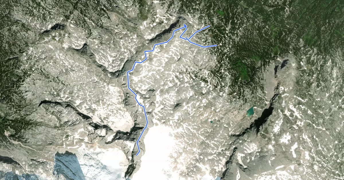 Маршрут Wanderweg 651 на спутниковом снимке