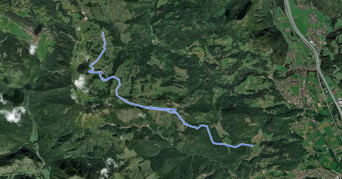Маршрут Wanderweg 651 - Brünnstein на спутниковом снимке