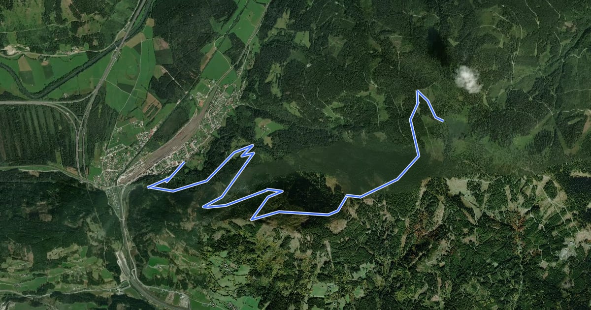 Маршрут Wanderweg 651a на спутниковом снимке