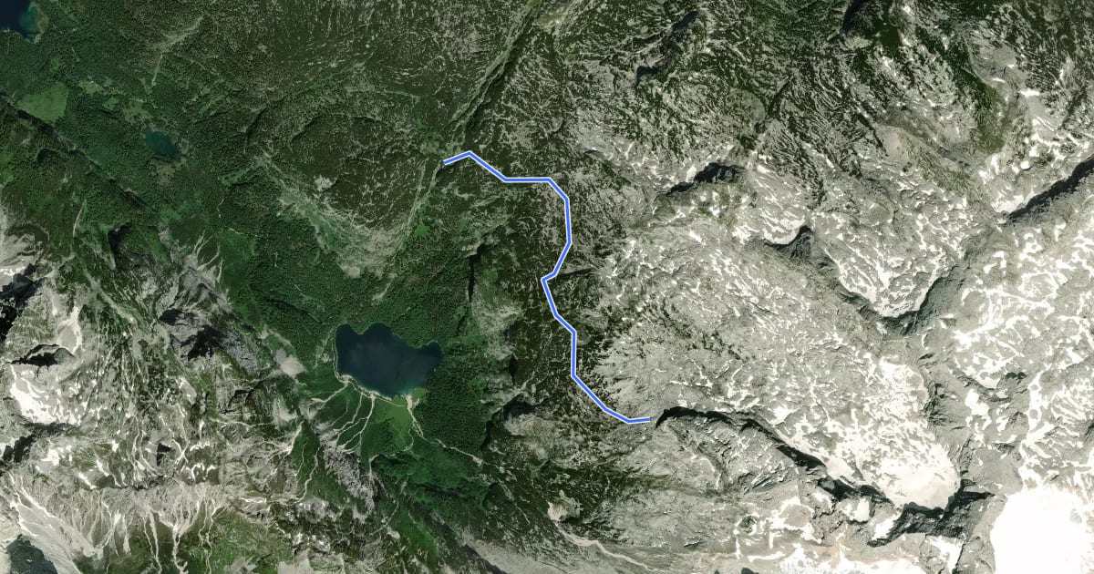 Маршрут Wanderweg 652 на спутниковом снимке
