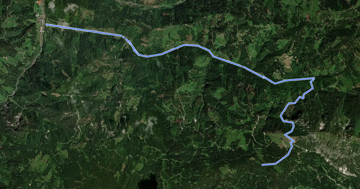Маршрут Wanderweg 652 на спутниковом снимке
