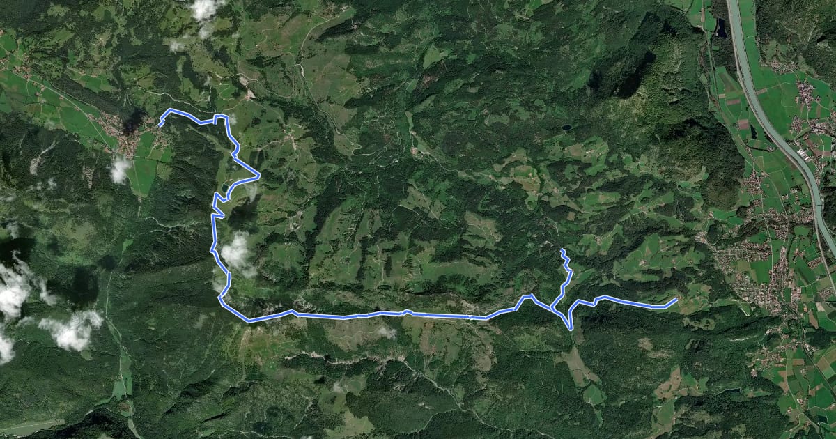 Маршрут Wanderweg 652 - Brünnstein на спутниковом снимке