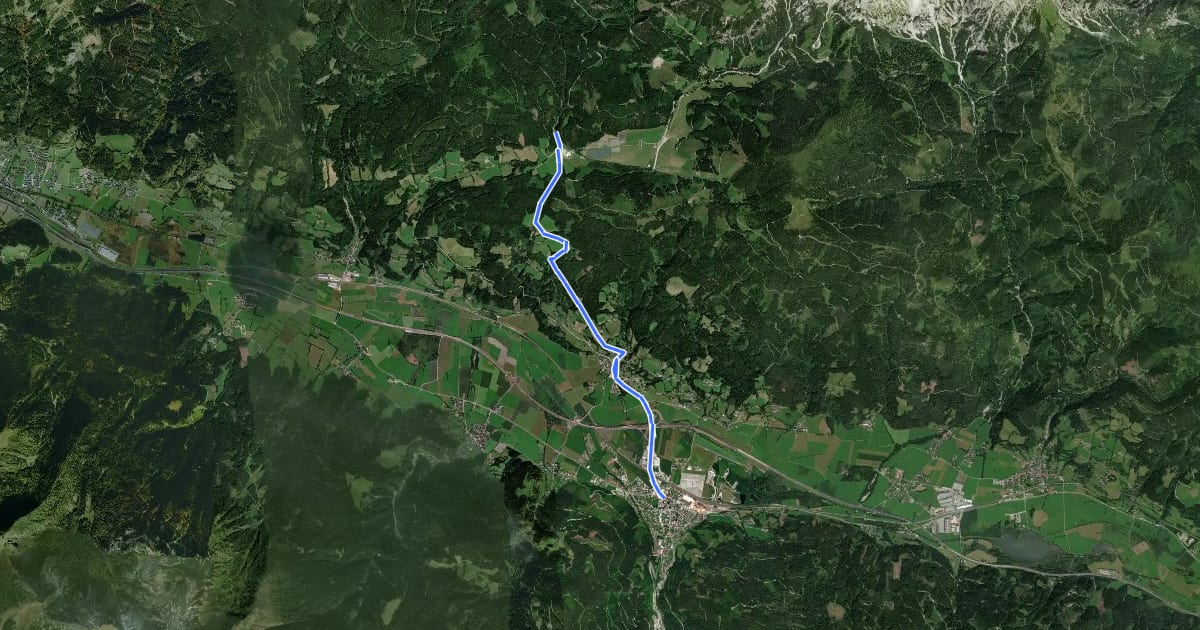 Маршрут Wanderweg 653 на спутниковом снимке