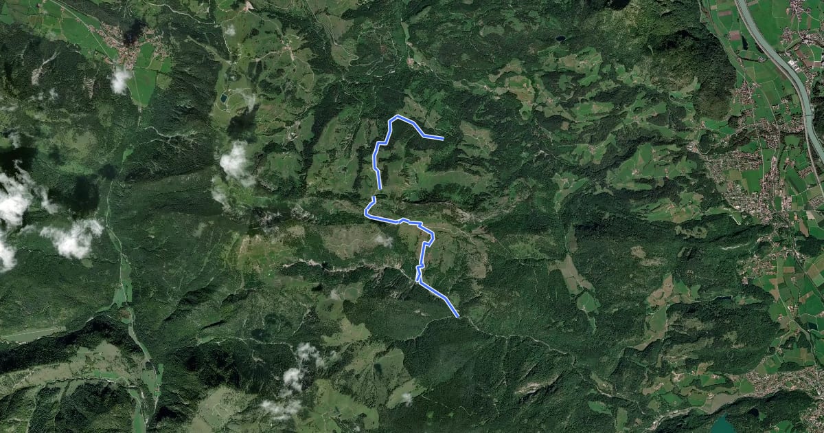 Маршрут Wanderweg 653 - Brünnstein на спутниковом снимке