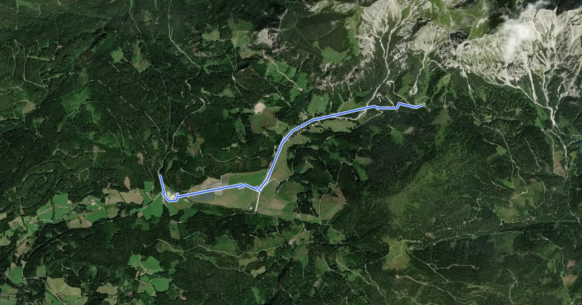Маршрут Wanderweg 654 на спутниковом снимке