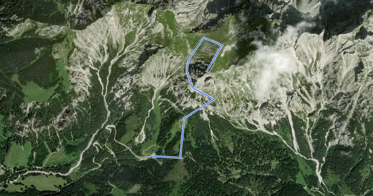 Маршрут Wanderweg 655 на спутниковом снимке