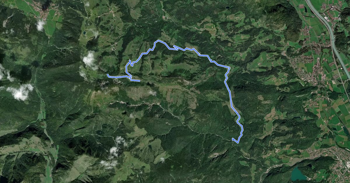 Маршрут Wanderweg 655 - Brünnstein на спутниковом снимке