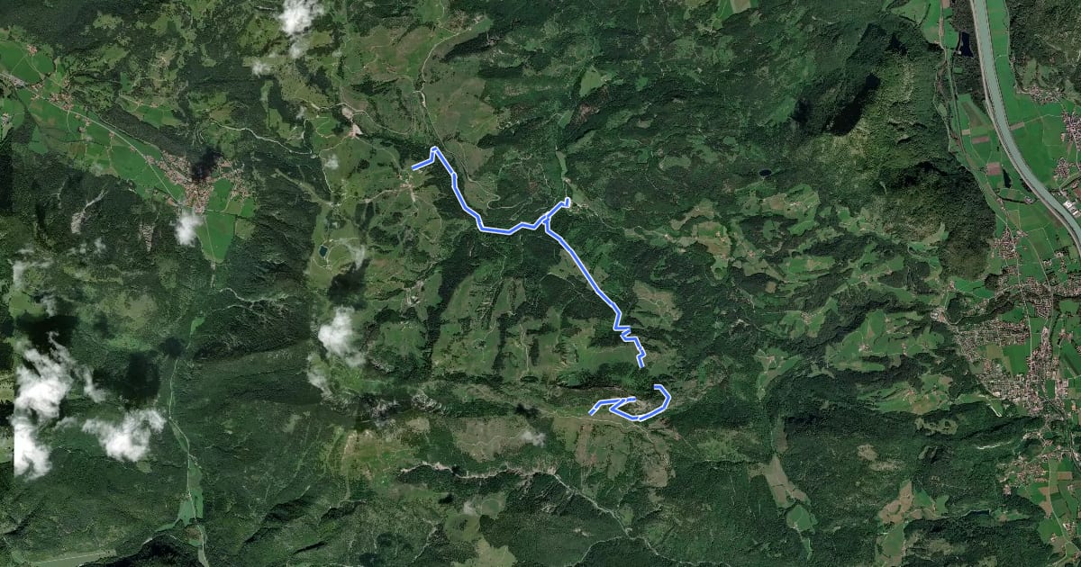Маршрут Wanderweg 657 - Brünnstein на спутниковом снимке