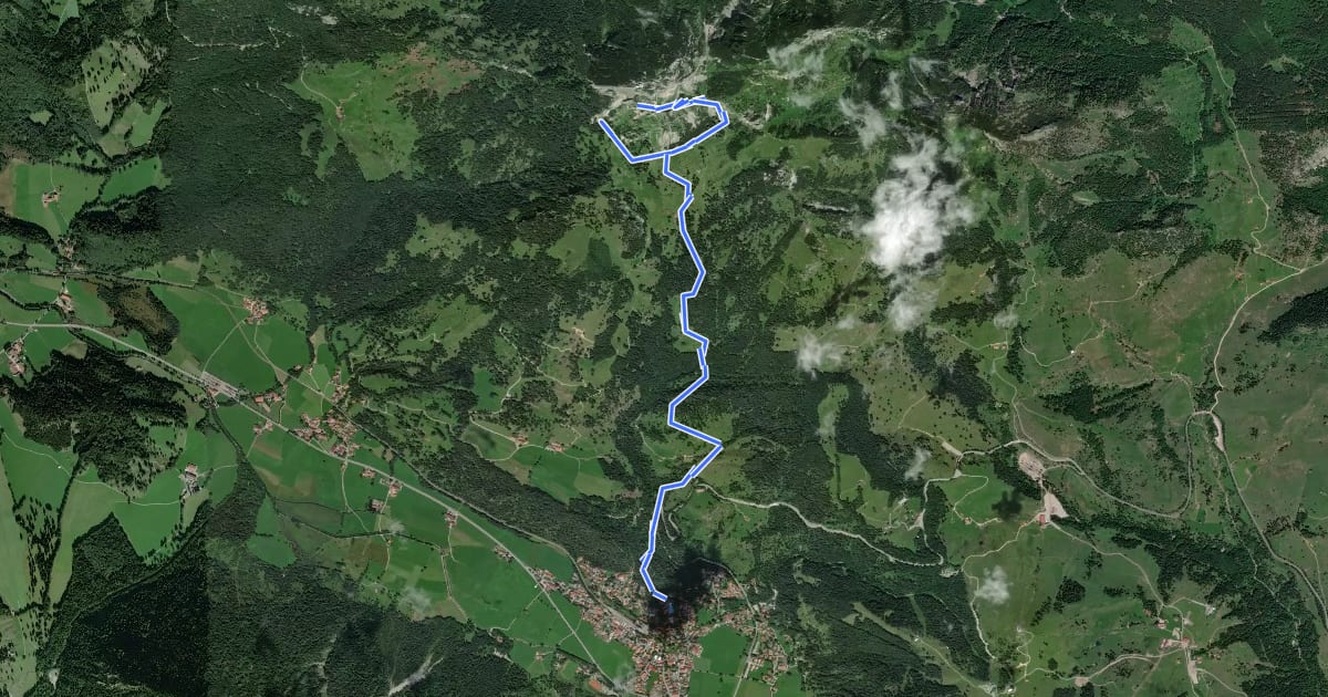Маршрут Wanderweg 660 - Bayrischzell - Wendelstein на спутниковом снимке
