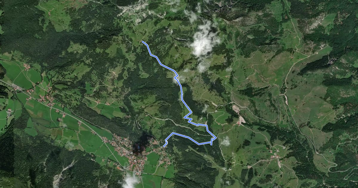 Маршрут Wanderweg 660a - Bayrischzell - Wendelsteinalmen на спутниковом снимке