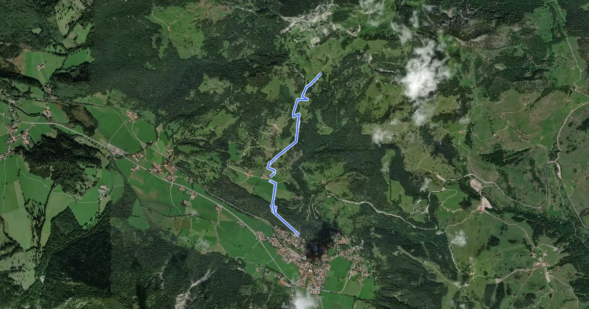 Маршрут Wanderweg 660b - Bayrischzell - Wendelsteinalmen на спутниковом снимке