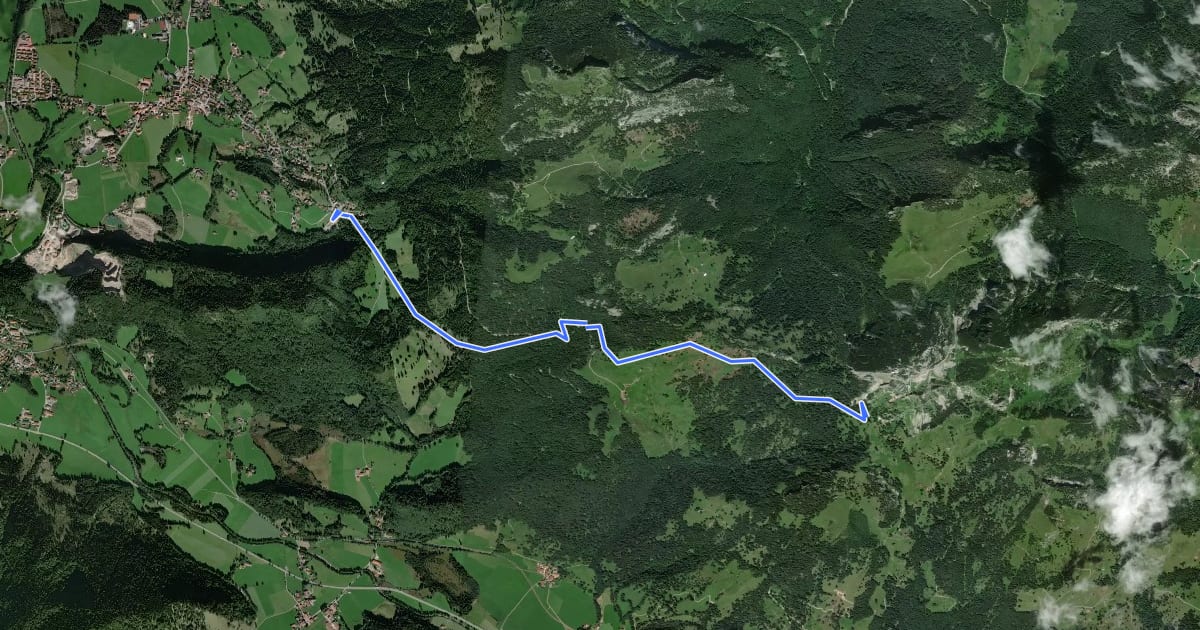 Маршрут Wanderweg 661 - Fischbachau на спутниковом снимке
