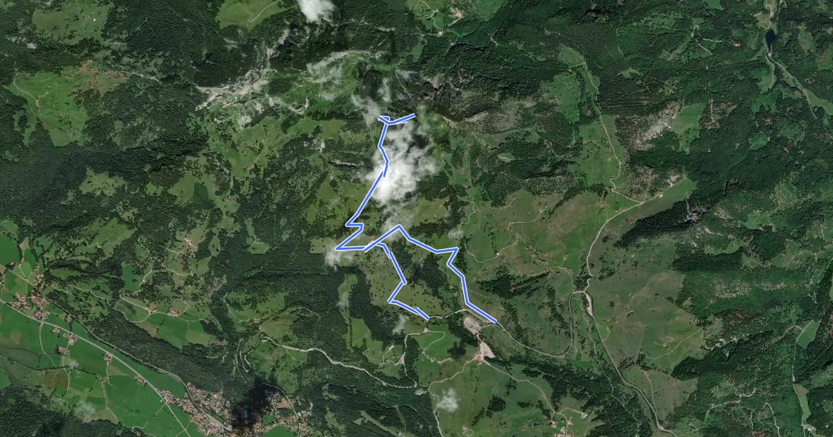 Маршрут Wanderweg 662 - Unteres Sudelfeld - Wildalpjoch на спутниковом снимке