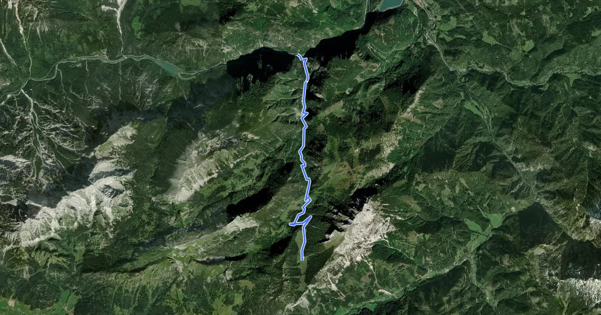 Маршрут Wanderweg 665 на спутниковом снимке