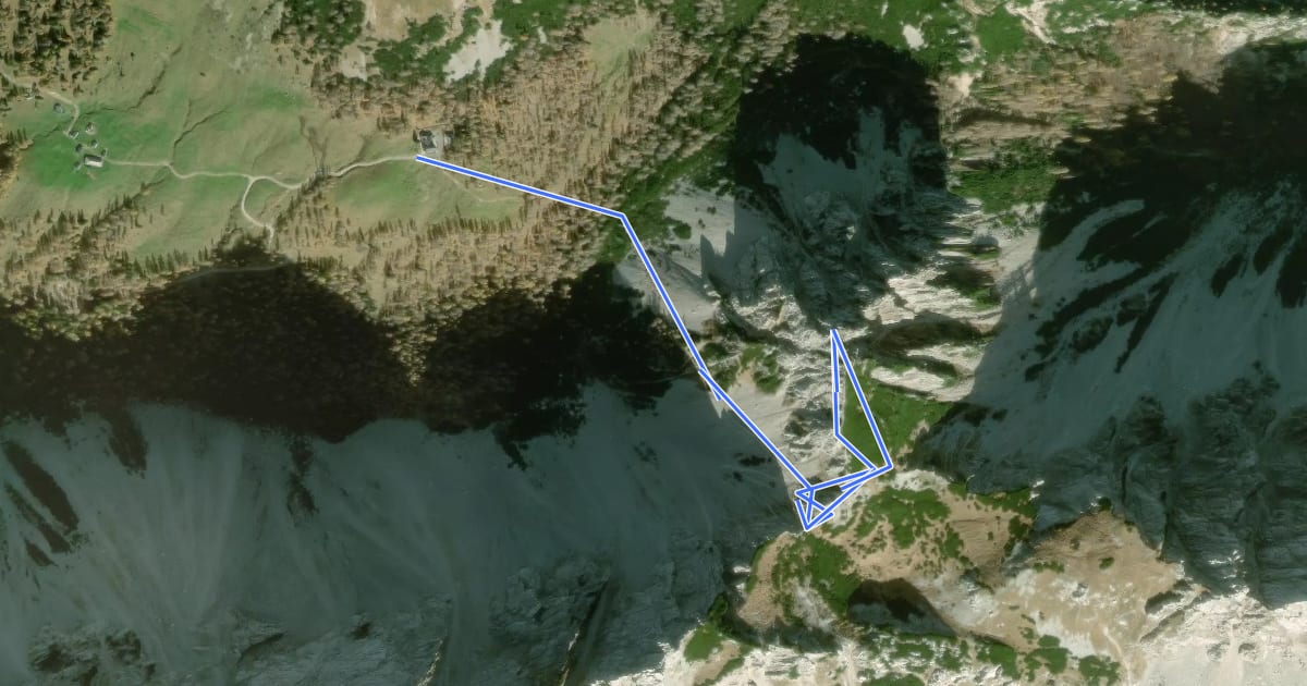 Маршрут Wanderweg 665 на спутниковом снимке