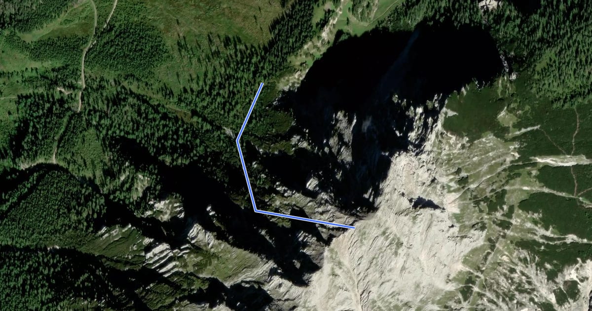 Маршрут Wanderweg 667 на спутниковом снимке
