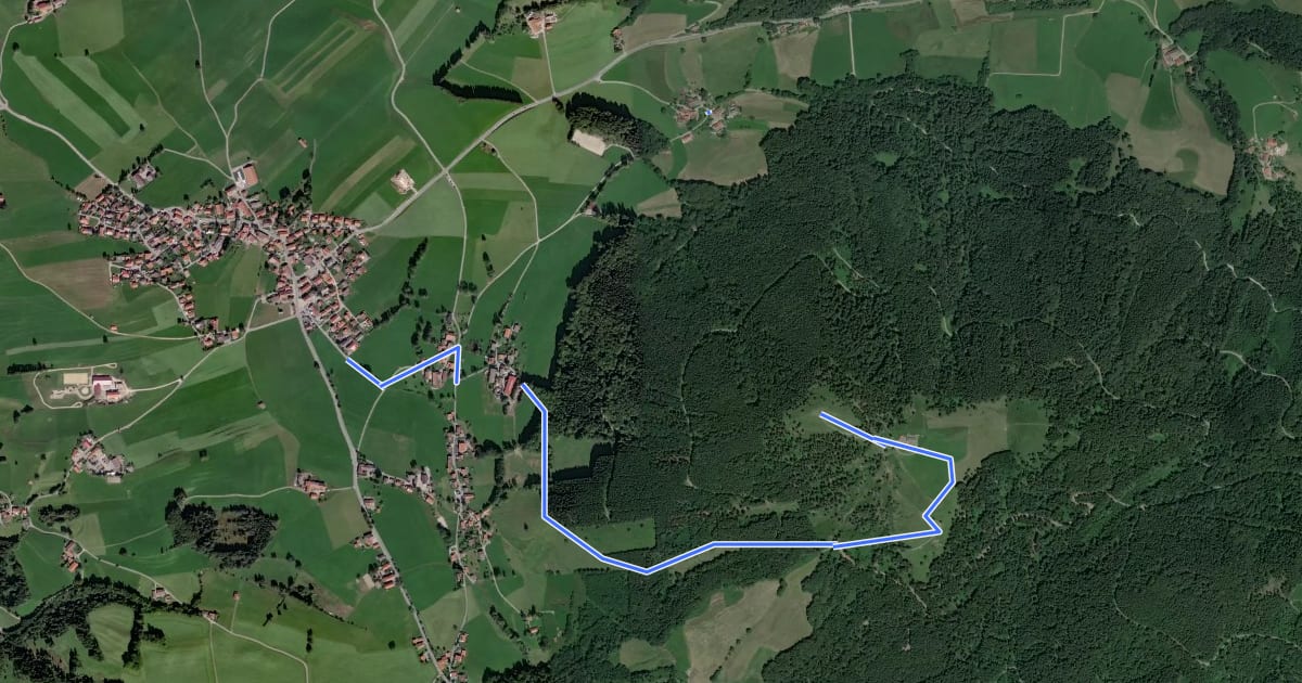 Маршрут Wanderweg 667 - Fischbachau на спутниковом снимке