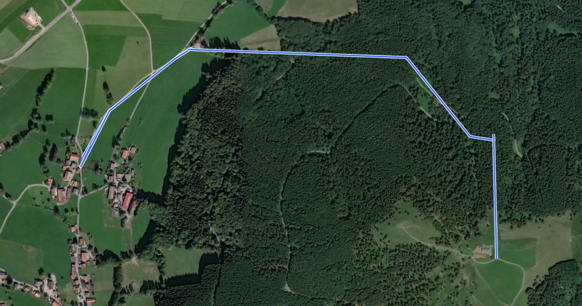 Маршрут Wanderweg 667b - Fischbachau на спутниковом снимке
