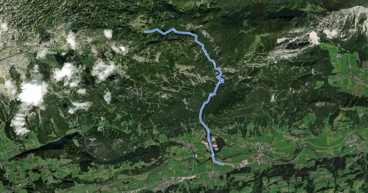 Маршрут Wanderweg 668 на спутниковом снимке