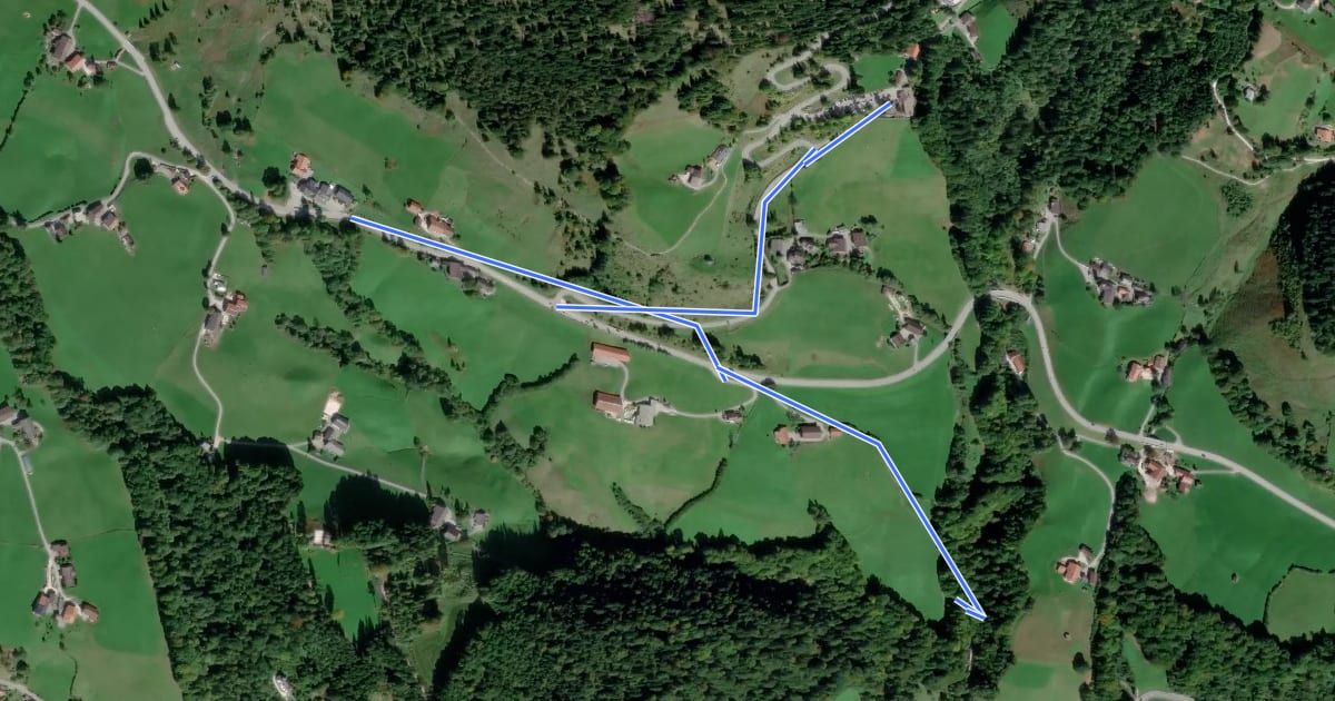 Маршрут Wanderweg 66a на спутниковом снимке