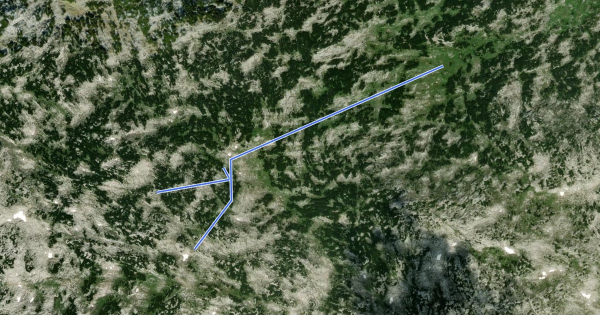 Маршрут Wanderweg 67 на спутниковом снимке