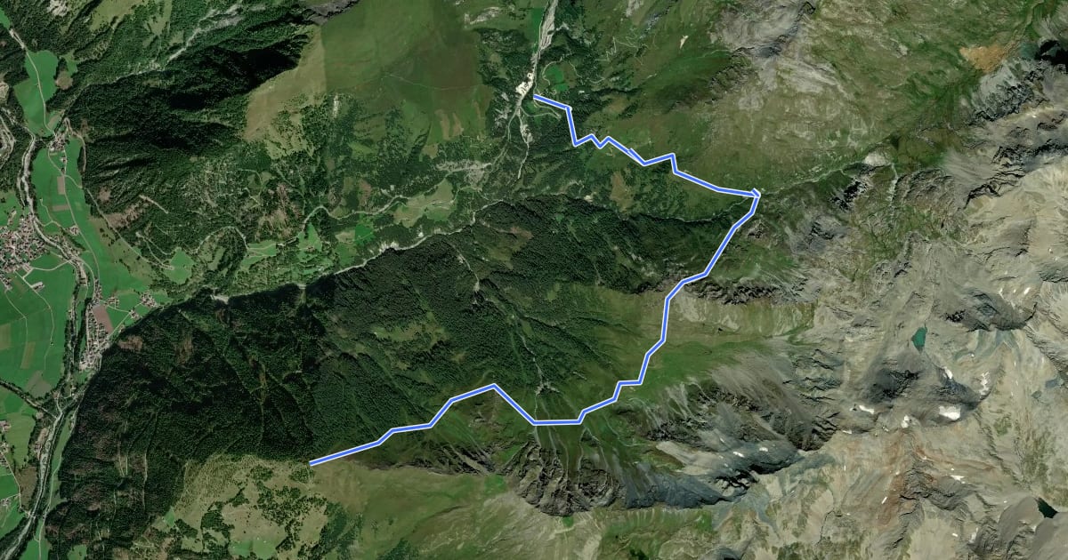 Маршрут Wanderweg 67 на спутниковом снимке