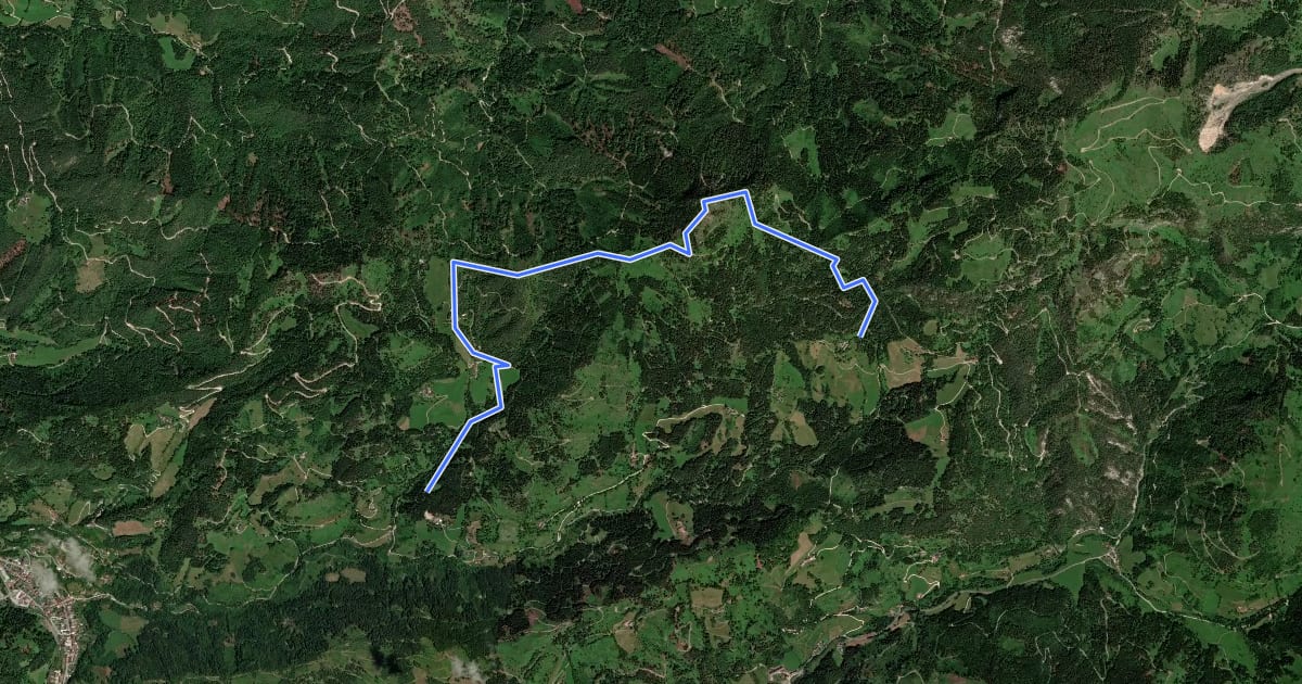 Маршрут Wanderweg 671 на спутниковом снимке
