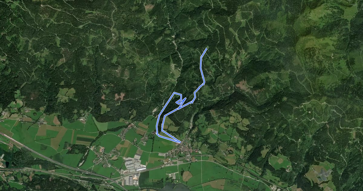 Маршрут Wanderweg 671 на спутниковом снимке