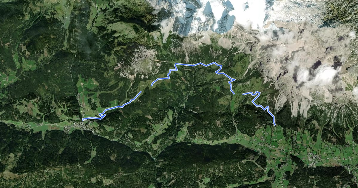 Маршрут Wanderweg 671 на спутниковом снимке