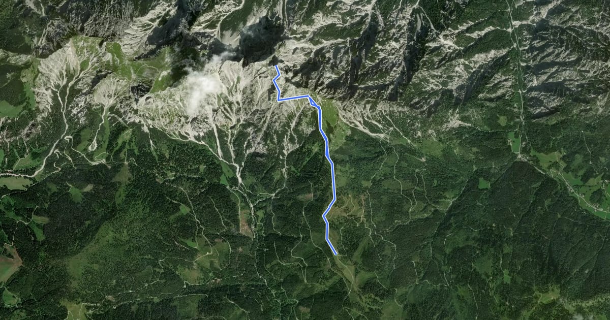 Маршрут Wanderweg 672 на спутниковом снимке