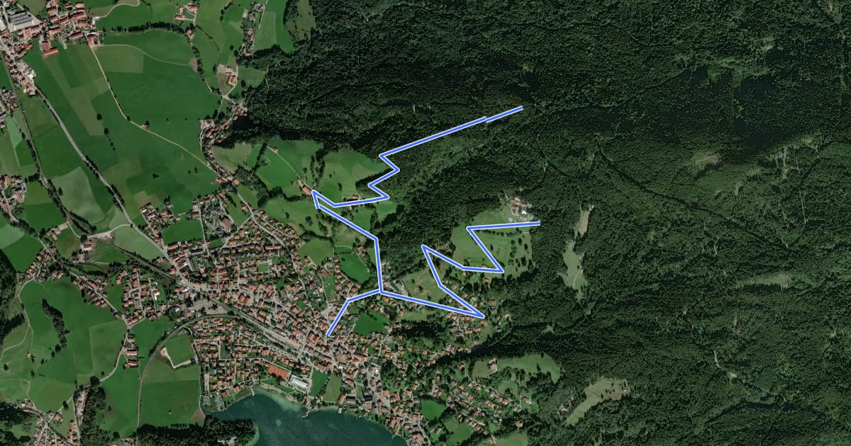 Маршрут Wanderweg 673a на спутниковом снимке