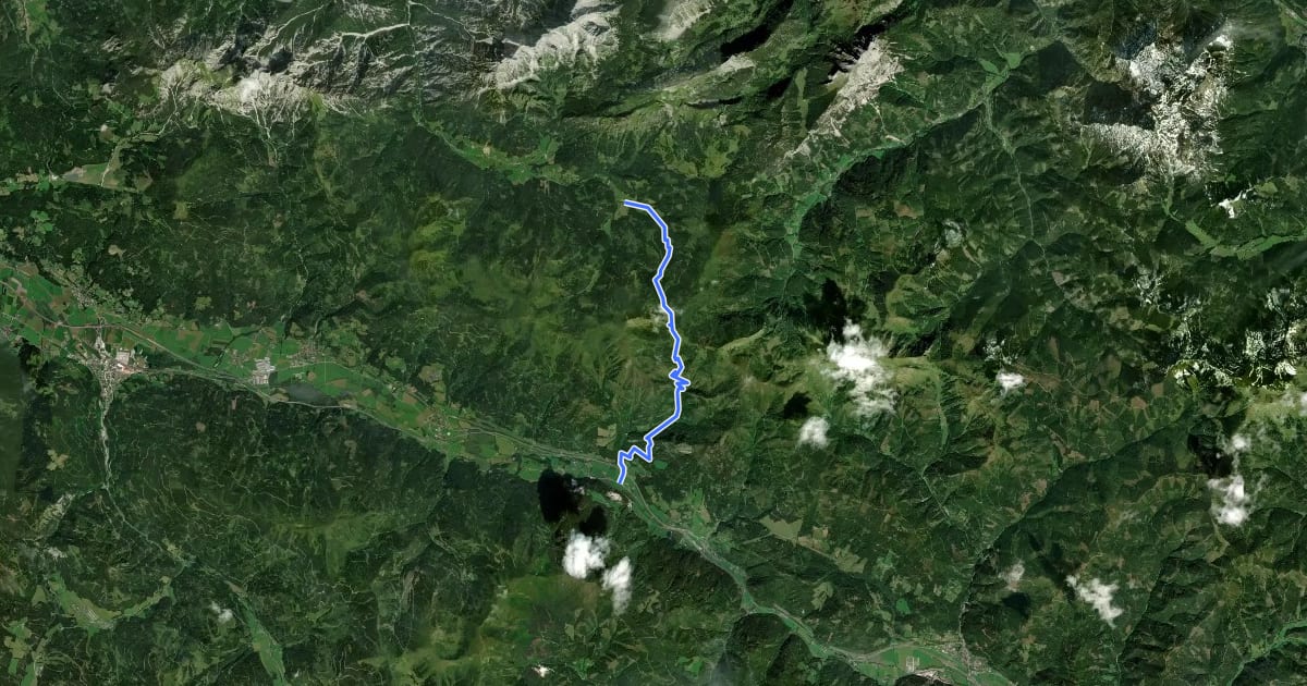 Маршрут Wanderweg 674 на спутниковом снимке