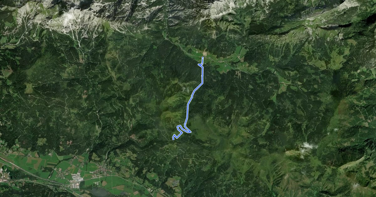 Маршрут Wanderweg 675 на спутниковом снимке