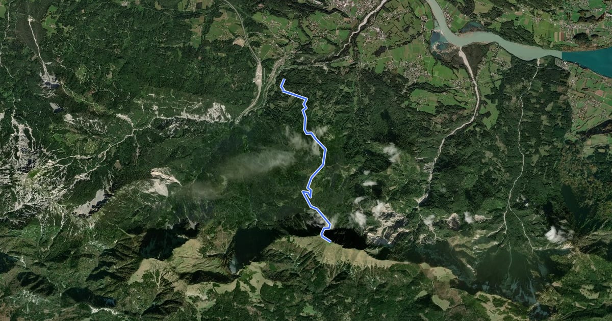 Маршрут Wanderweg 676 на спутниковом снимке