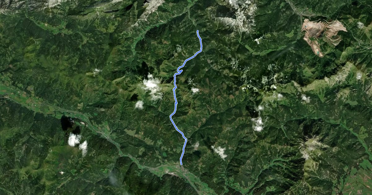 Маршрут Wanderweg 678 на спутниковом снимке