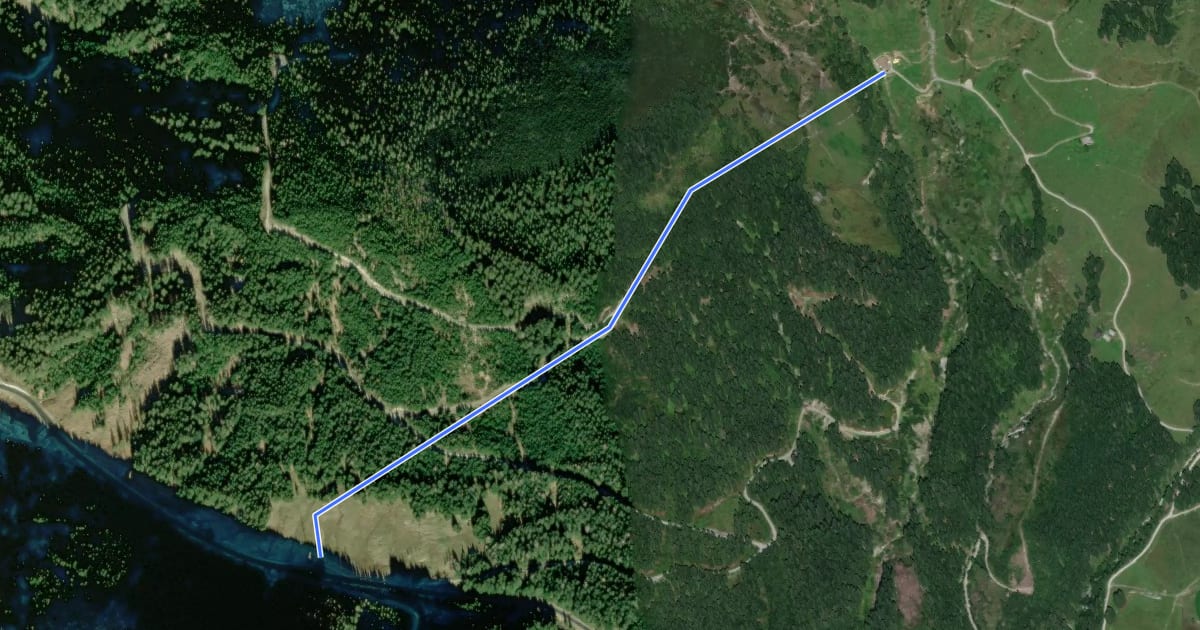 Маршрут Wanderweg 68 на спутниковом снимке
