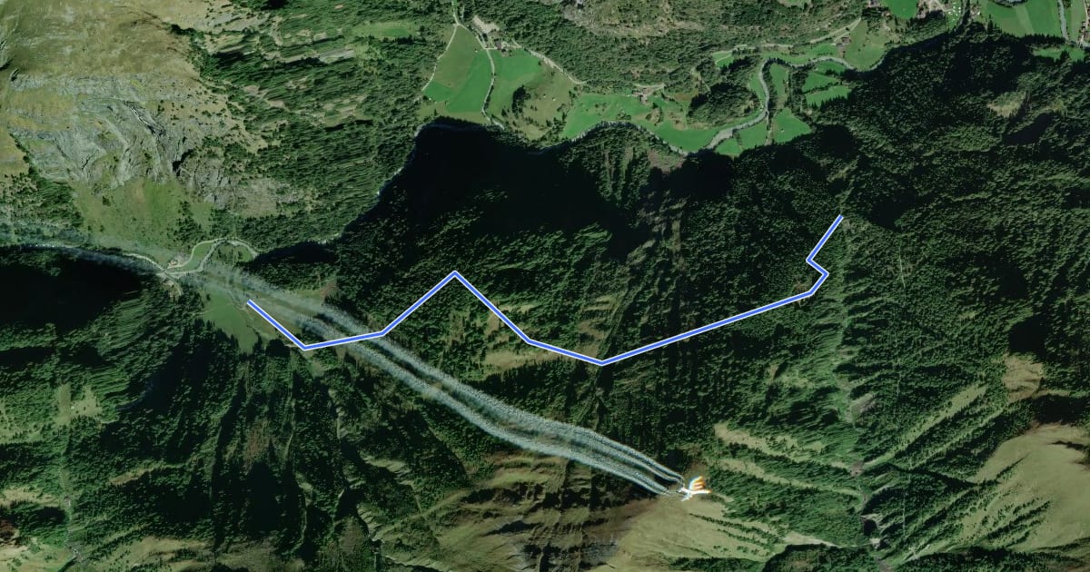 Маршрут Wanderweg 68 на спутниковом снимке