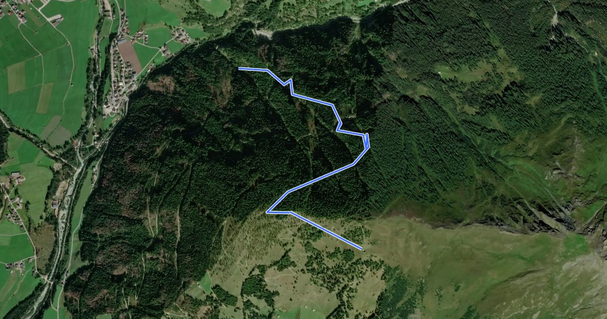 Маршрут Wanderweg 68 на спутниковом снимке